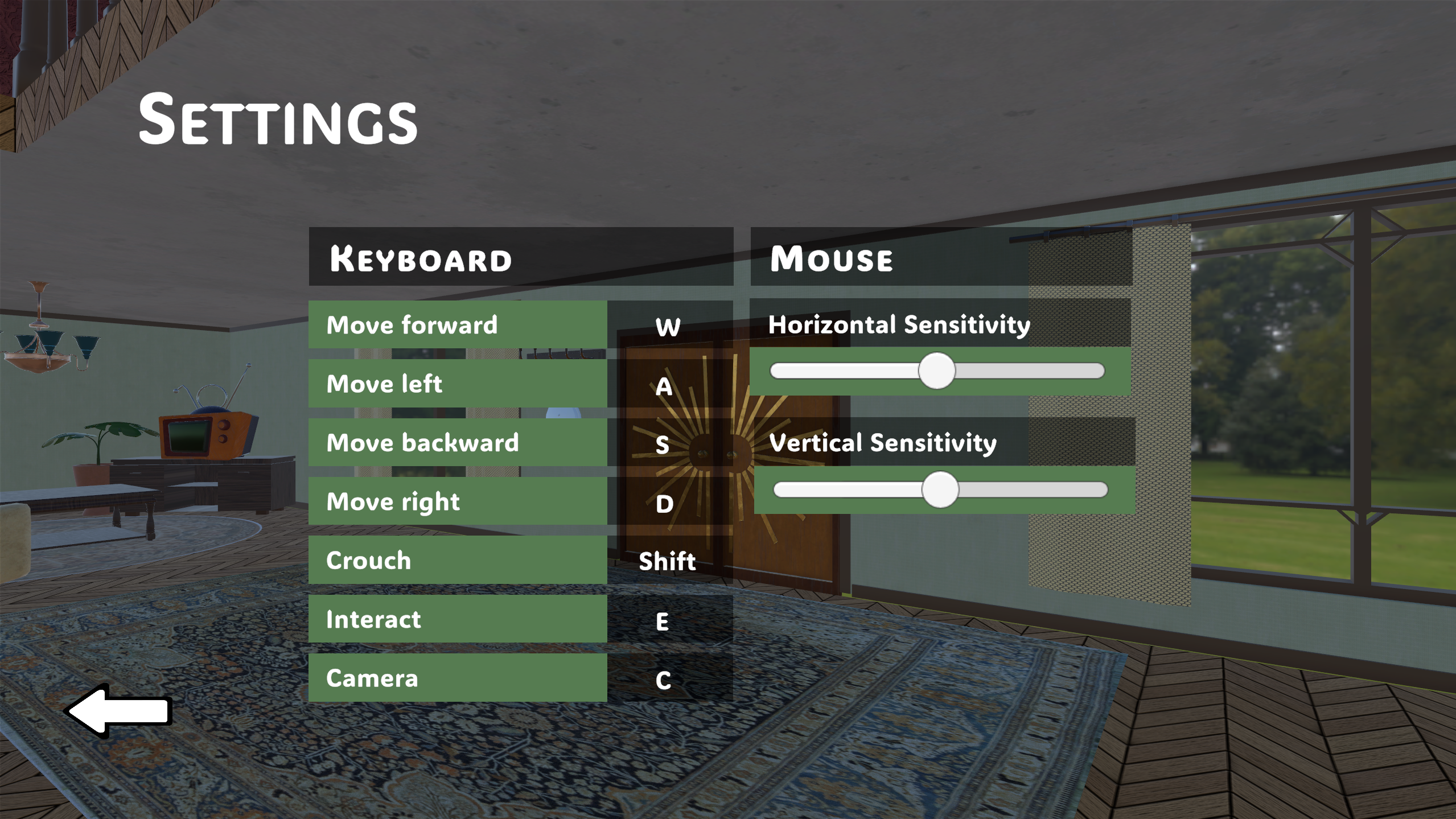 Settings Menu Scene
